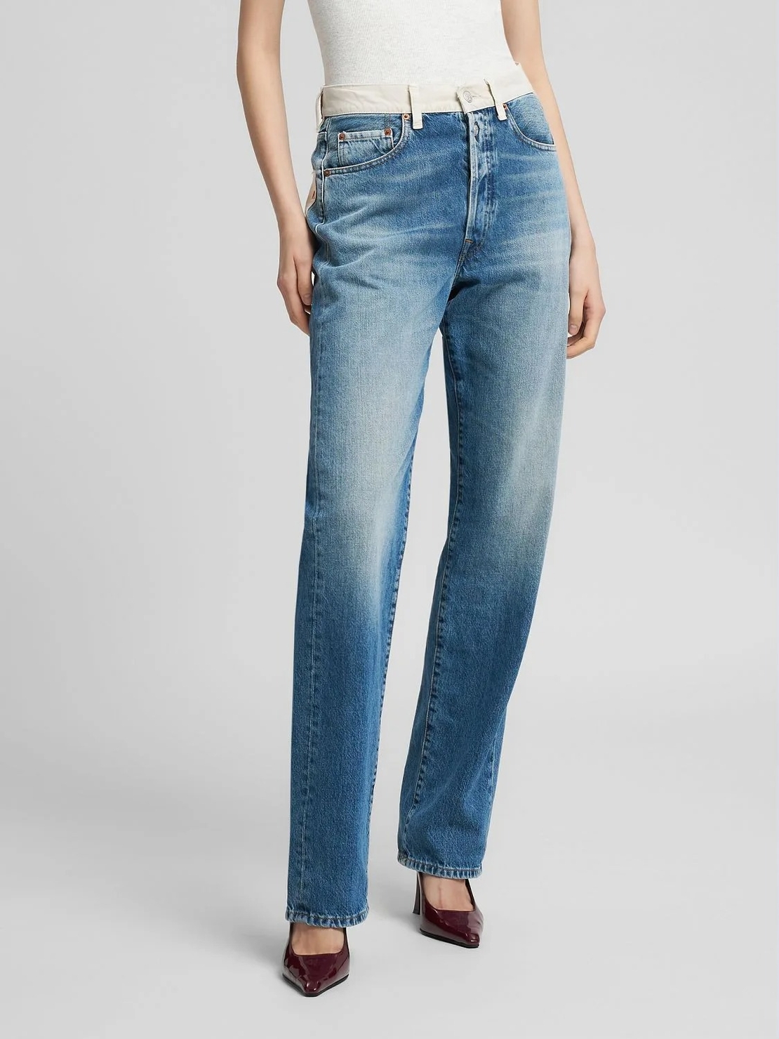 REPLAY -  ג׳ינס נשים בגזרה רחבה בצבע כחול בהיר