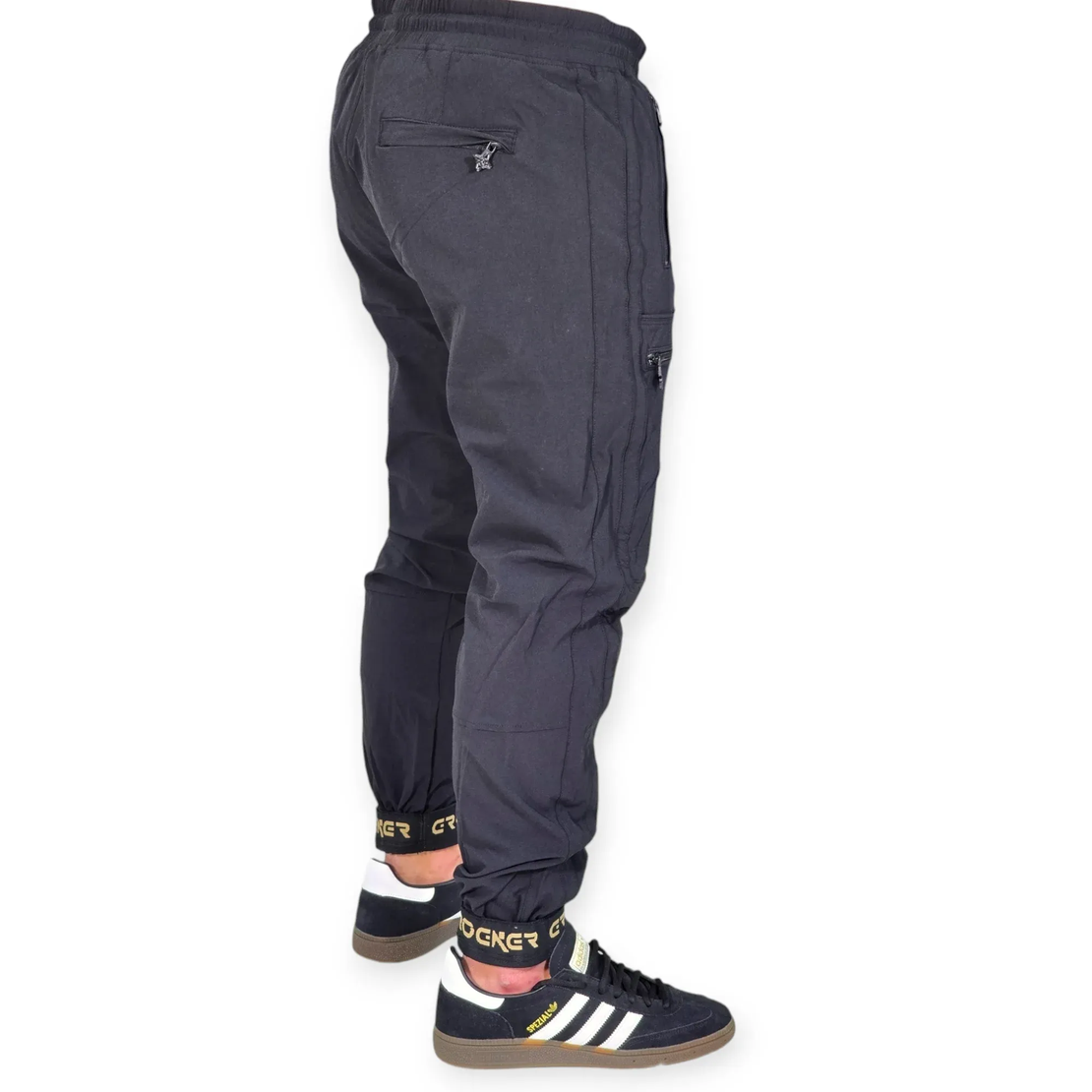 CROCKER - מכנס דגמח בד ניילון צבע שחור