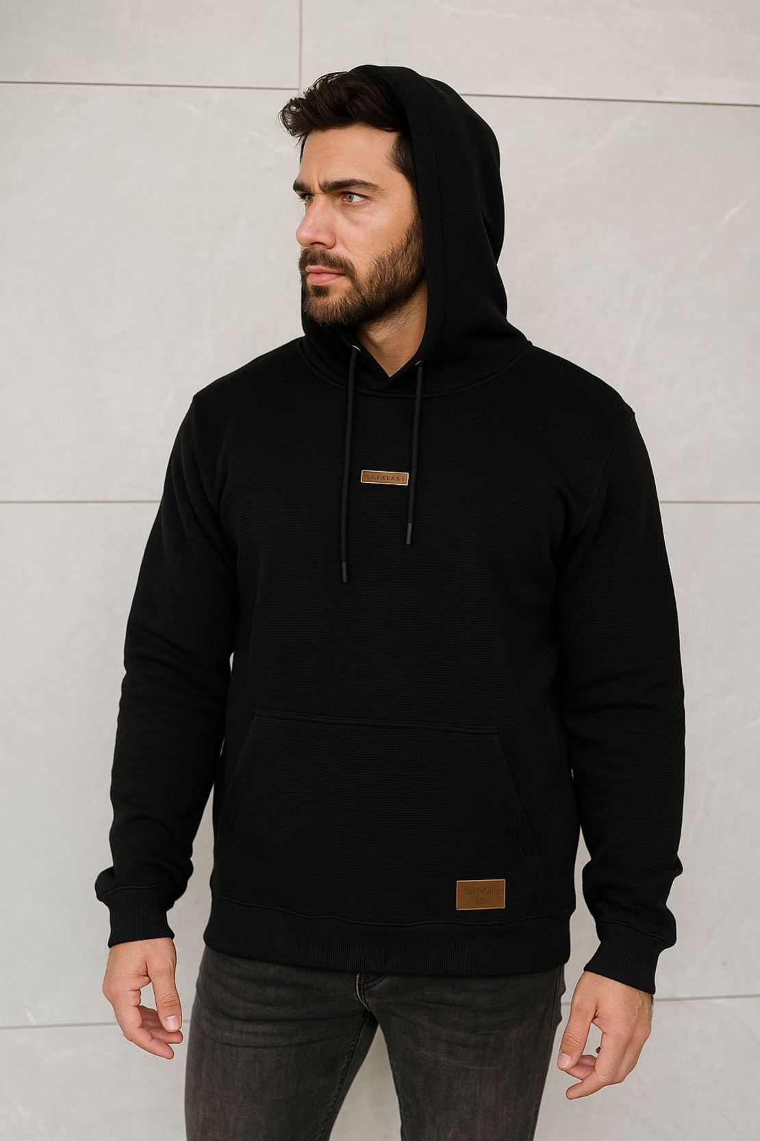 PIERRE CARDIN - PIERRE CARDIN -קפוצ'ון עם לוגו BLACK