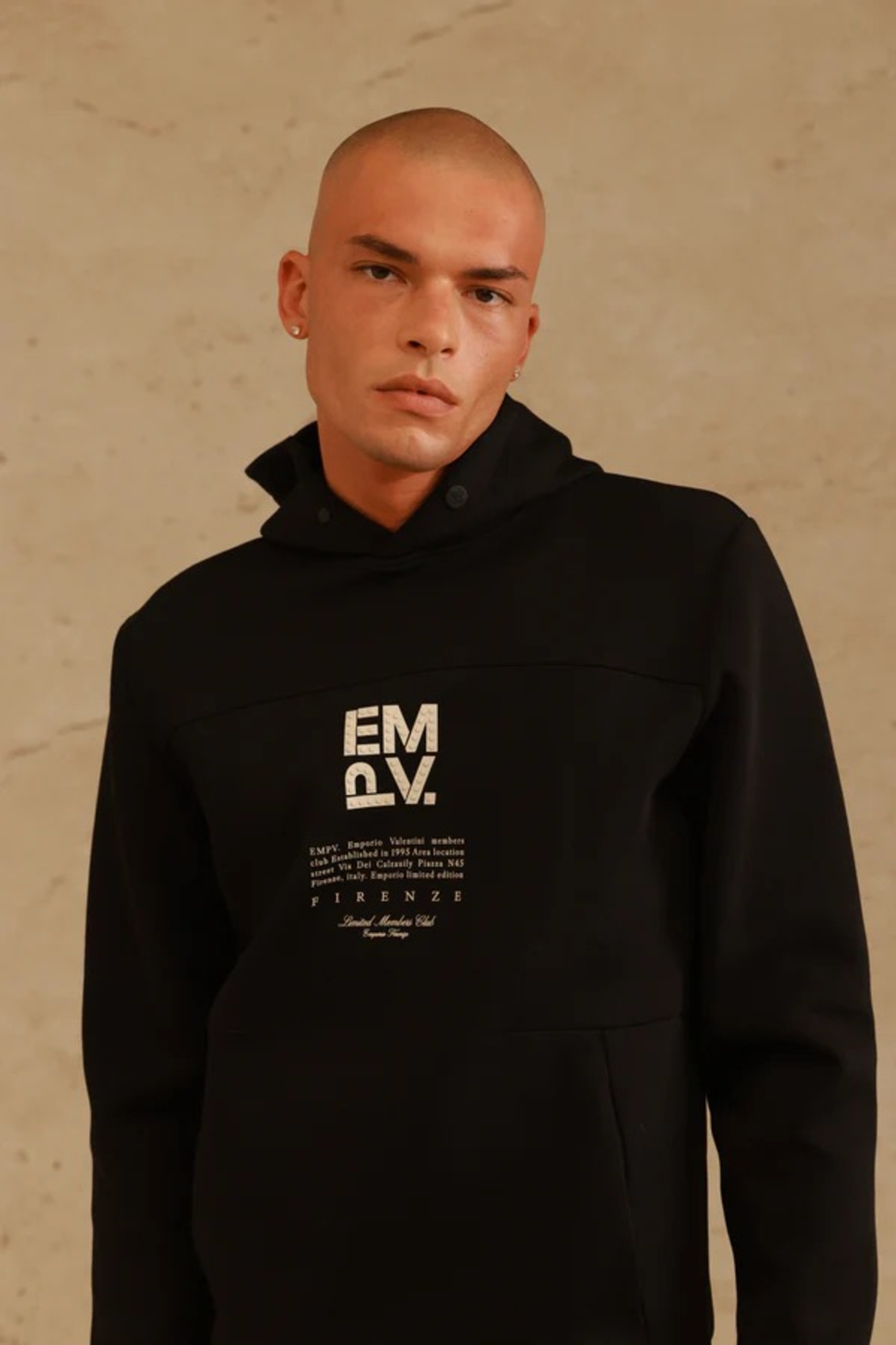 EMPORIO VALENTINI  - חליפת טרנינג שחורה עם הדפס לבן