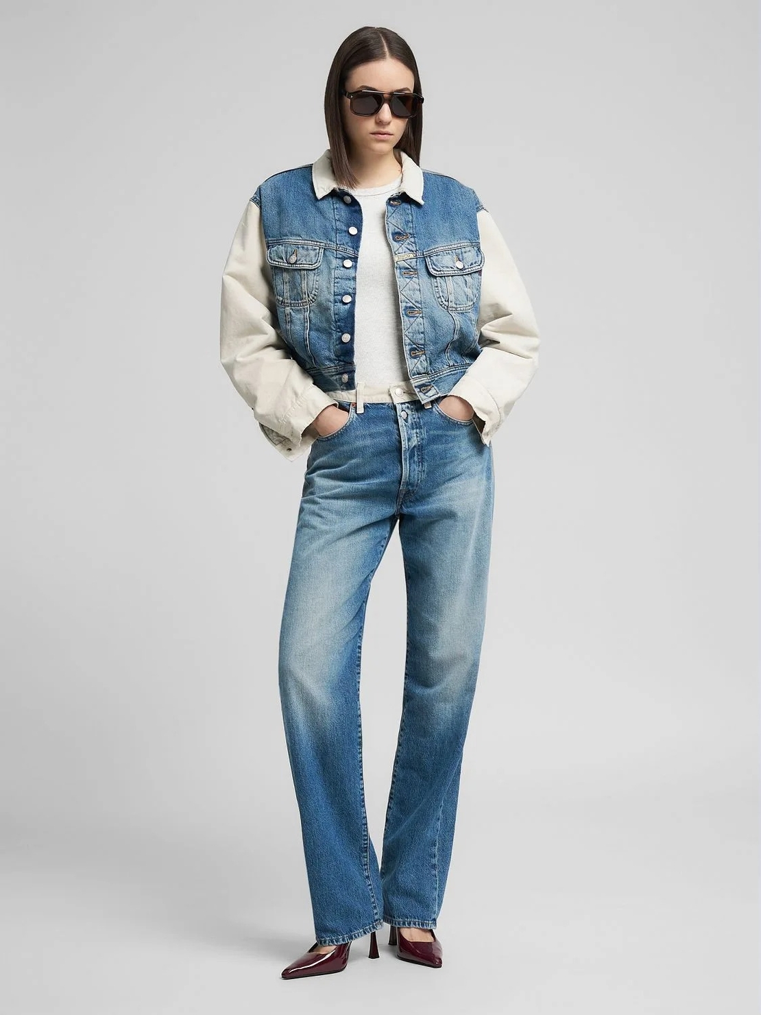 REPLAY -  ג׳ינס נשים בגזרה רחבה בצבע כחול בהיר