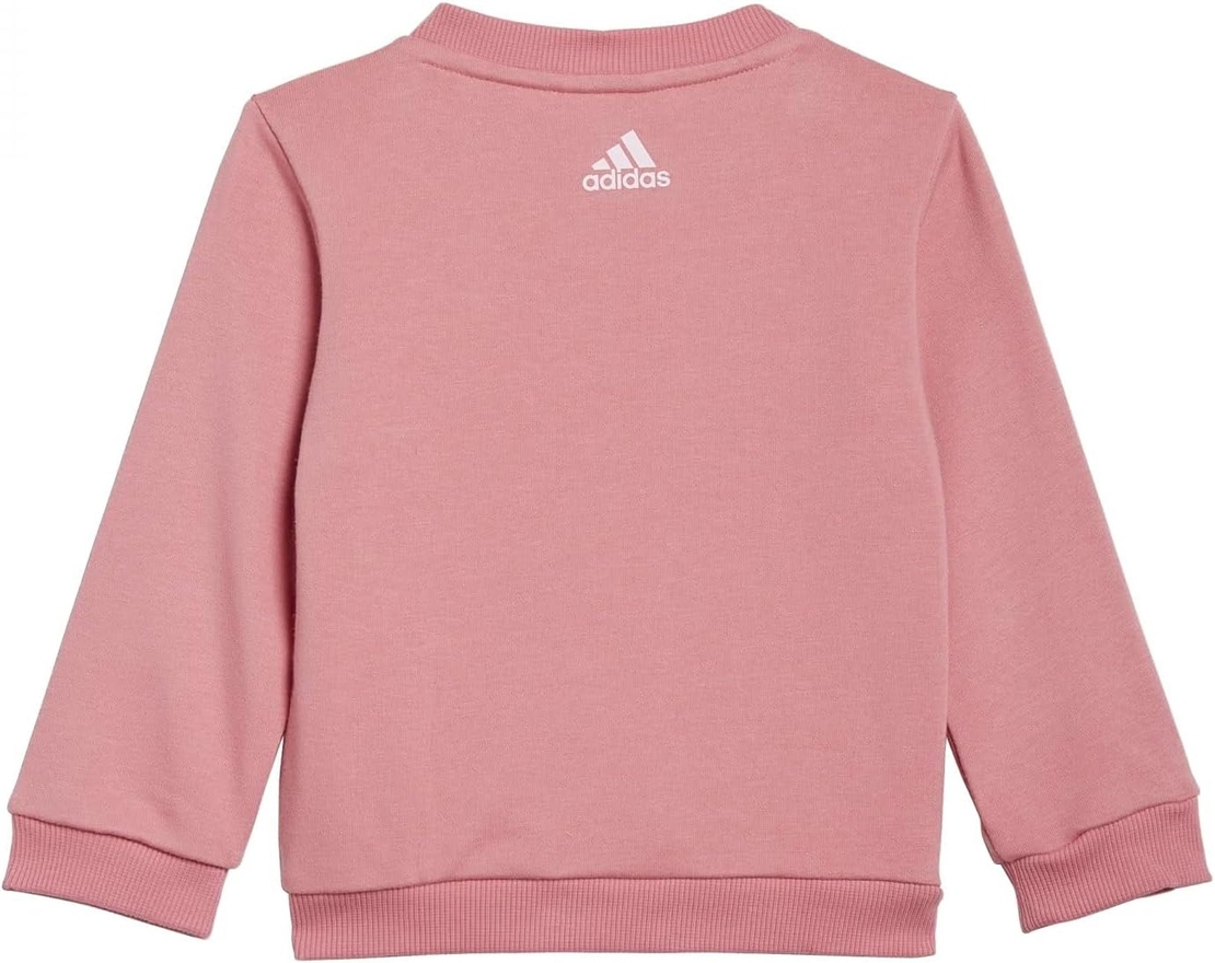 ADIDAS -חליפת לייף סטייל יוניסקס של אדידס לין פרנץ' טרי לתינוקות בגוון ורוד/ורוד שקוף