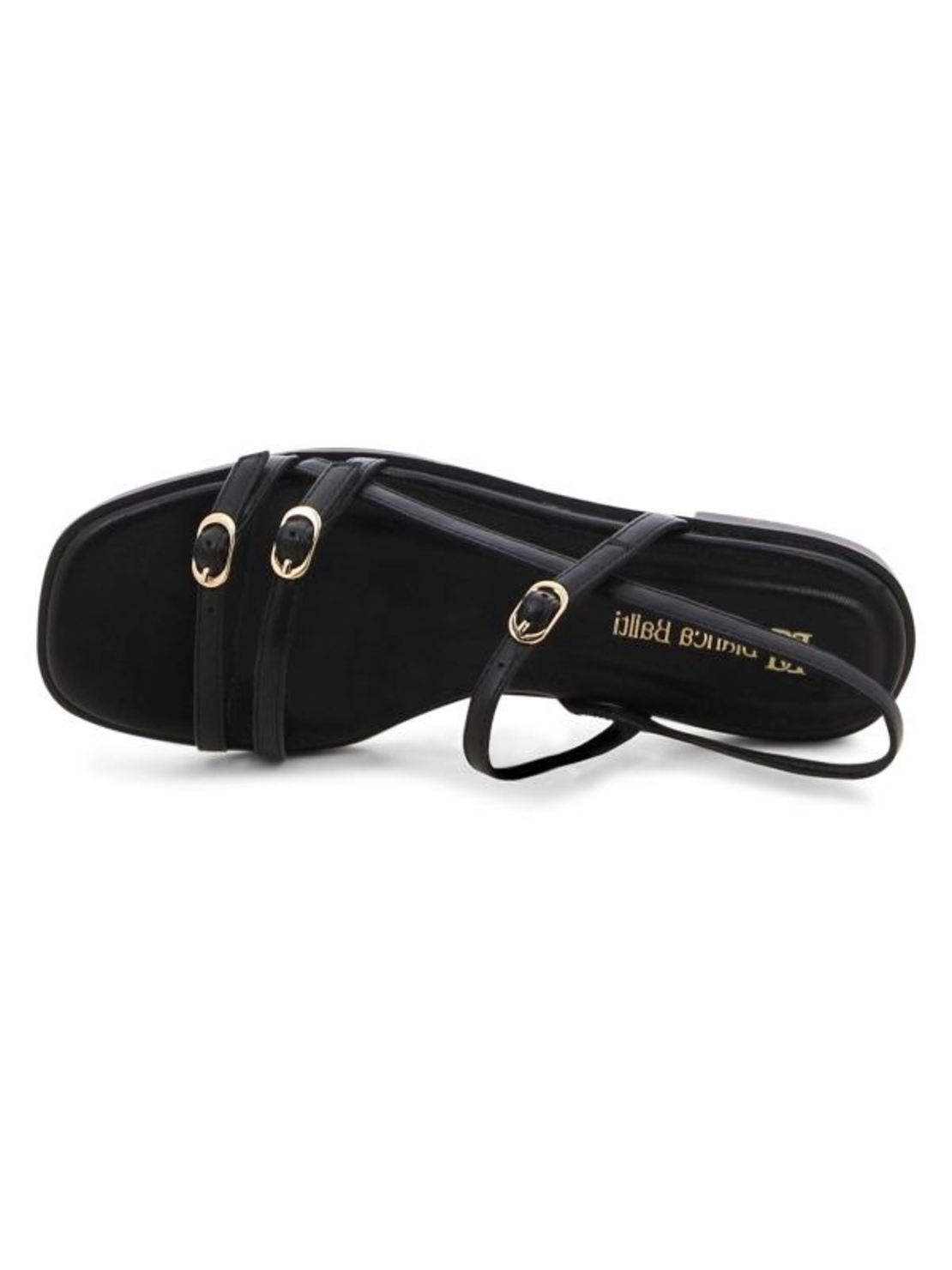 BIANCA BALLTI - סנדלים שטוחים עם רצועות לנשים בצבע שחור