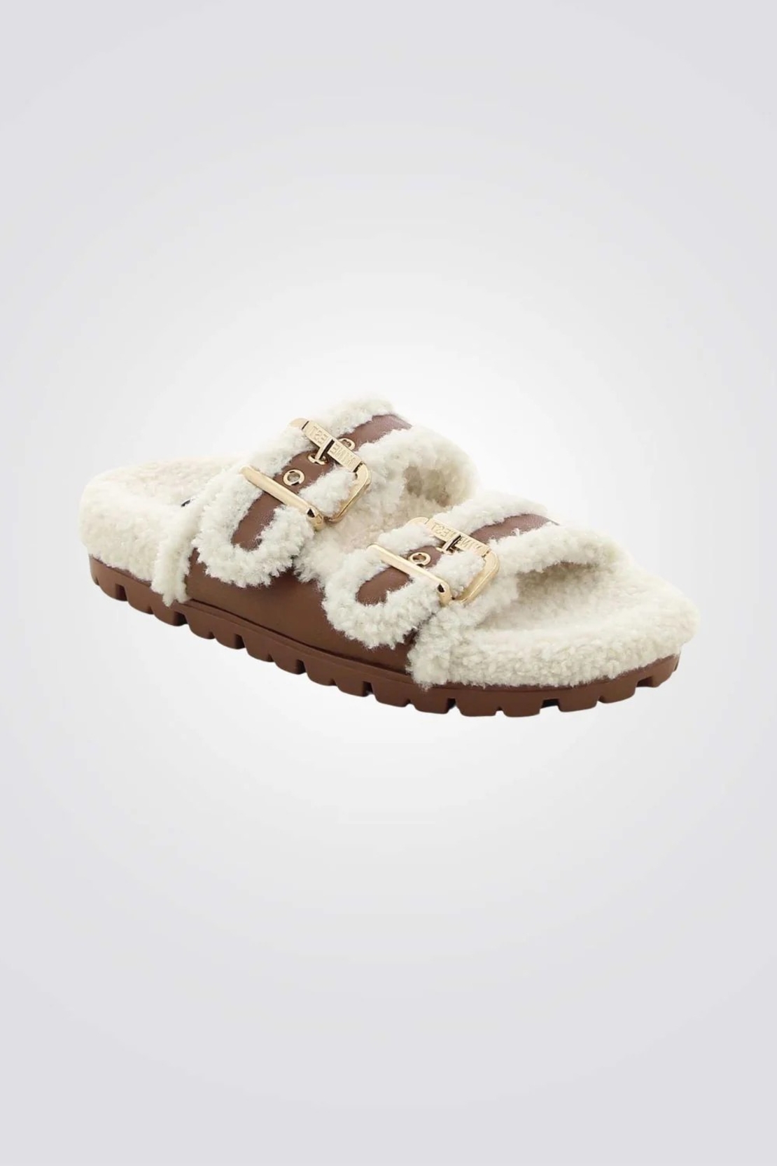 NINE WEST - כפכפי דמוי פרווה לנשים חום