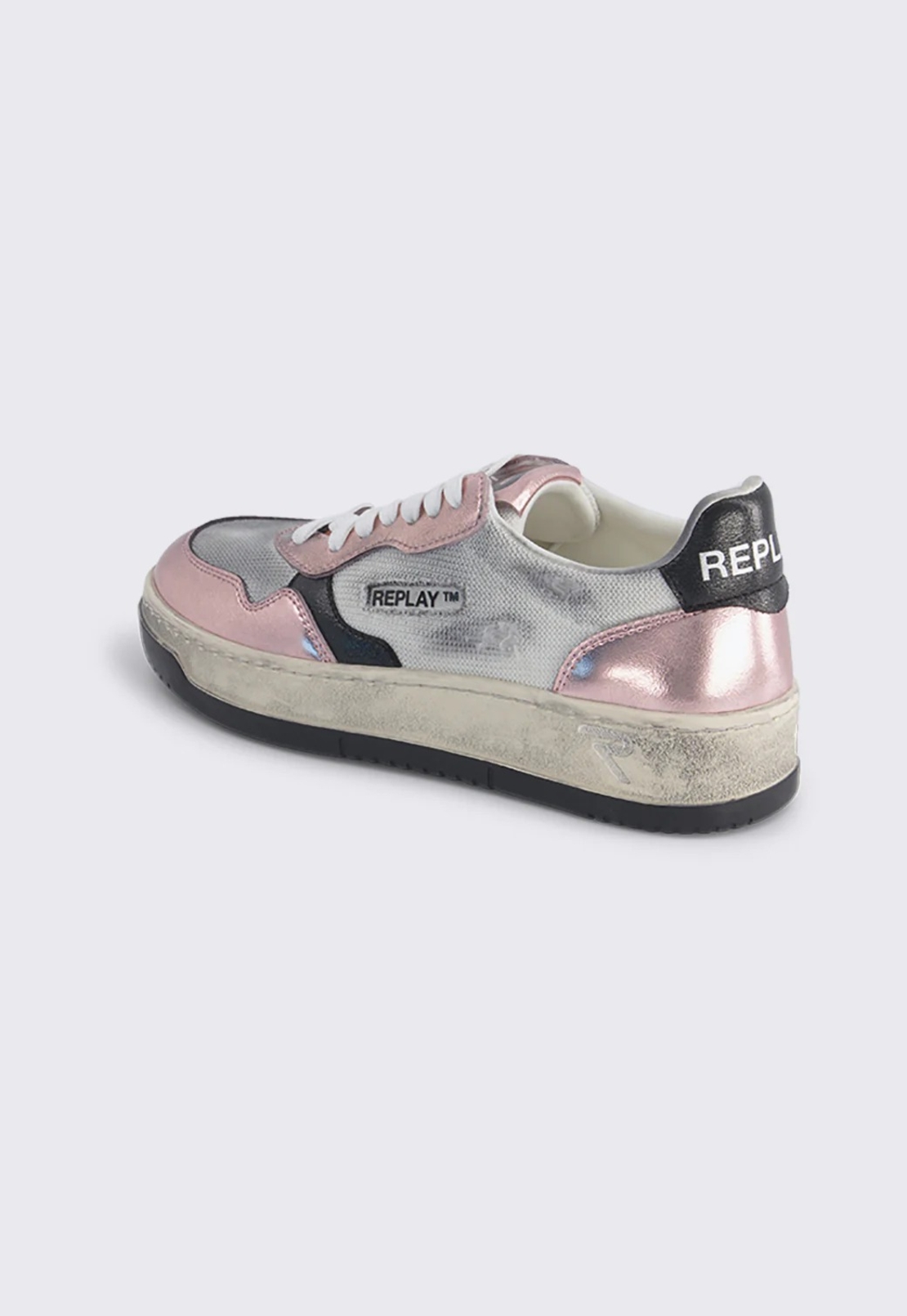 REPLAY - סניקרס VOID 1 לנשים בצבע ורוד וכסף