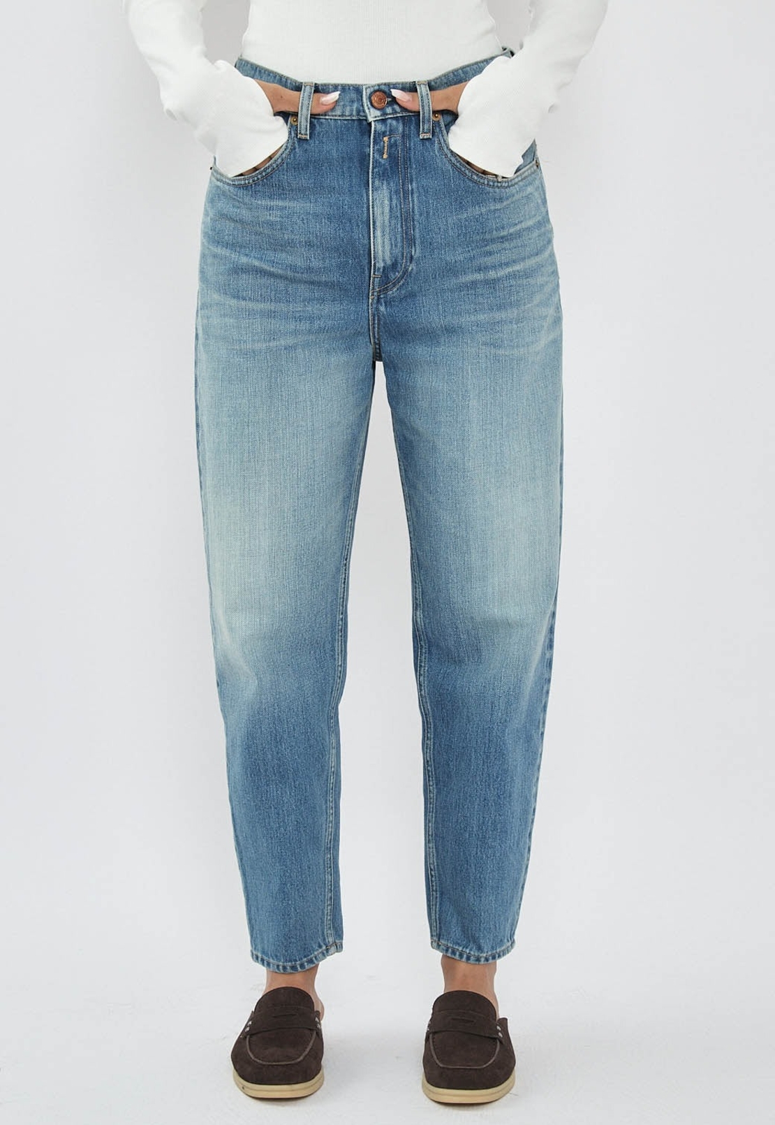 REPLAY - ג׳ינס SAMUELA נשים בגזרה ישרה בצבע תכלת