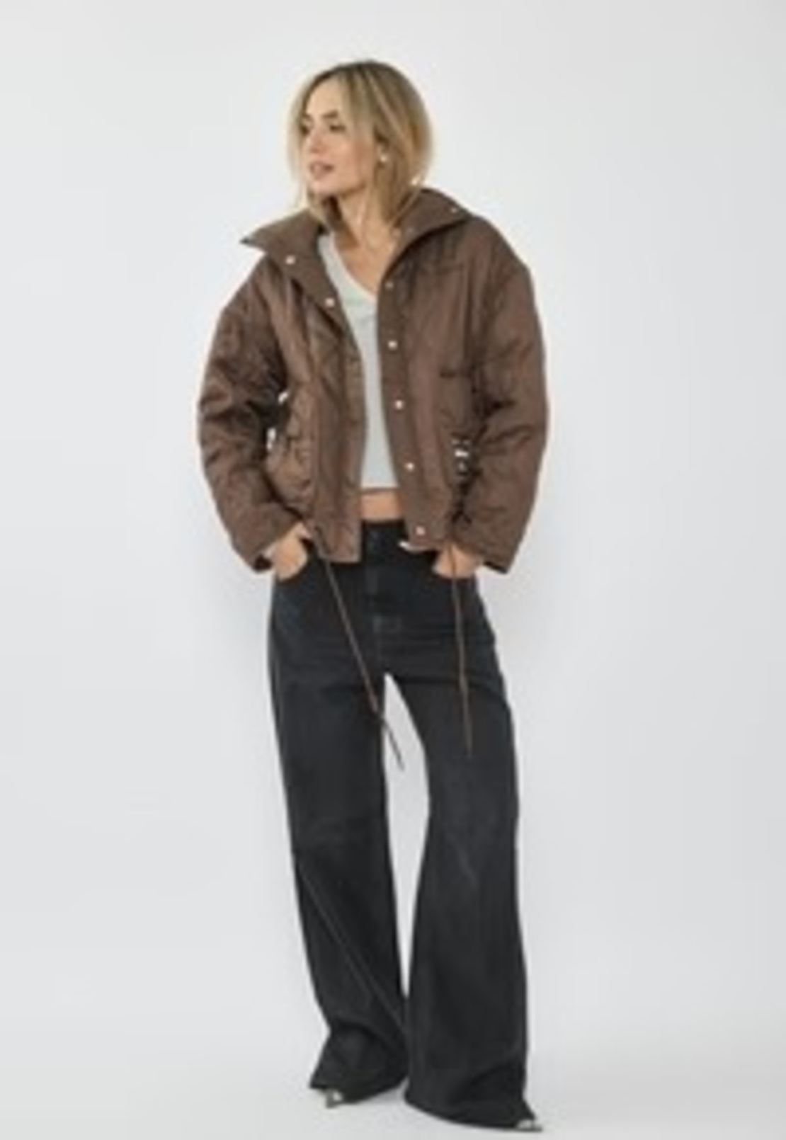 REPLAY - מעיל לנשים בצבע חום