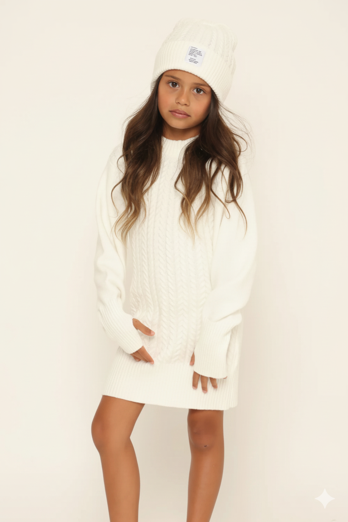 שמלה סריג LUNARA עם כובע סריג - FLIPPER KIDS