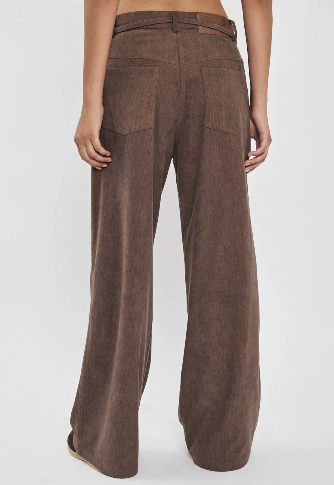 REPLAY - מכנסיים קורדרוי לנשים בצבע חום