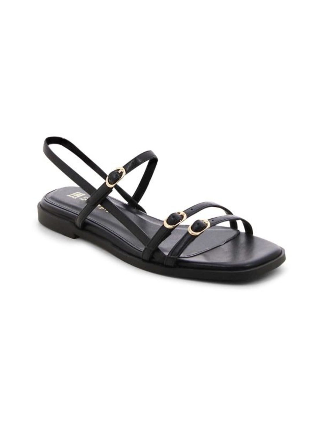 BIANCA BALLTI - סנדלים שטוחים עם רצועות לנשים בצבע שחור