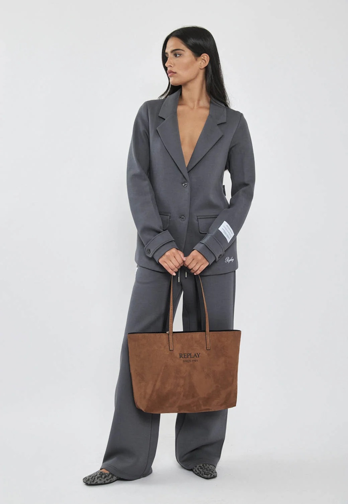 REPLAY - חליפה לנשים בצבע אפור