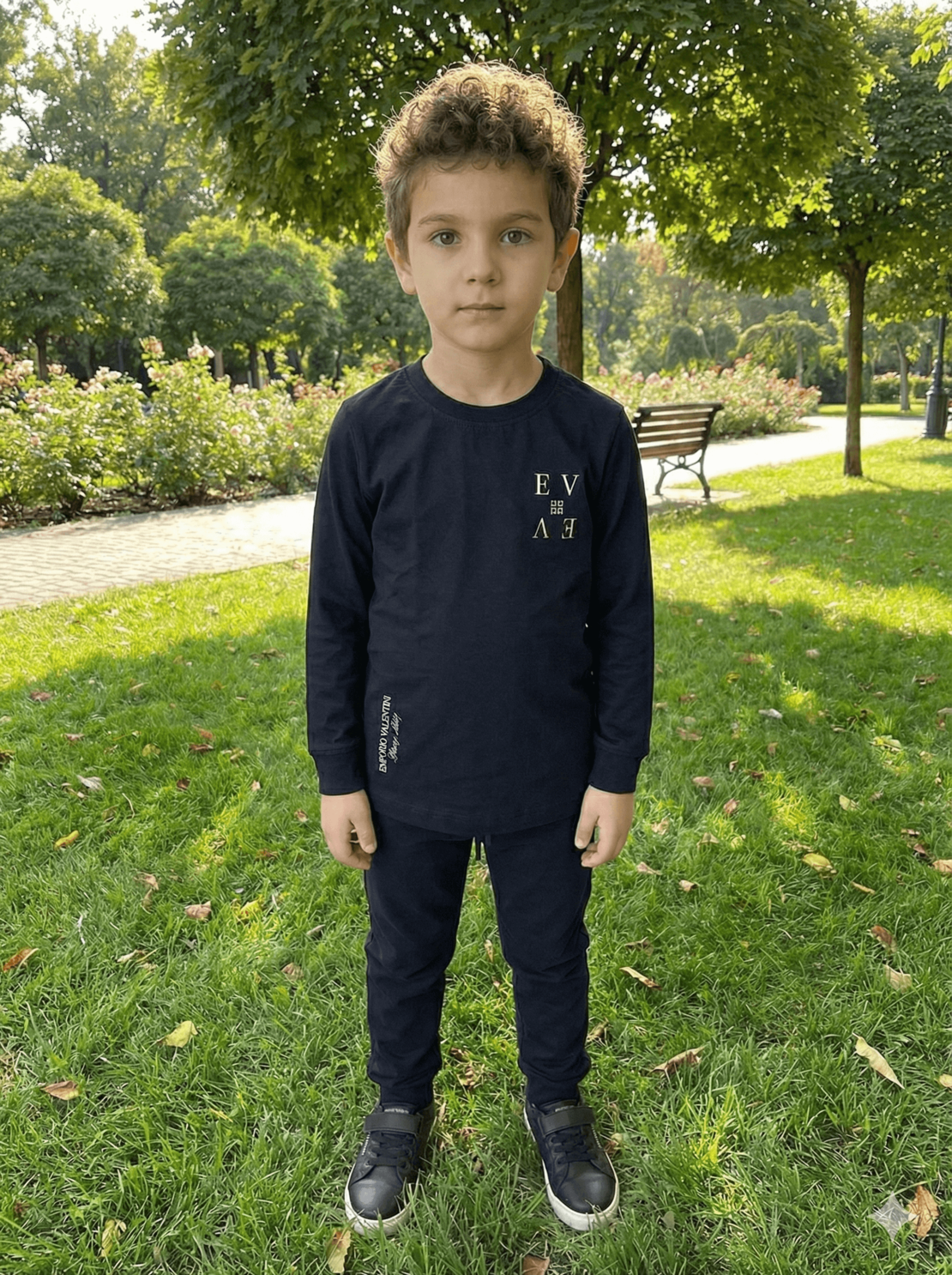 חולצת בנים שרוול ארוך בצבע שחור - EMPORIO VALENTINI