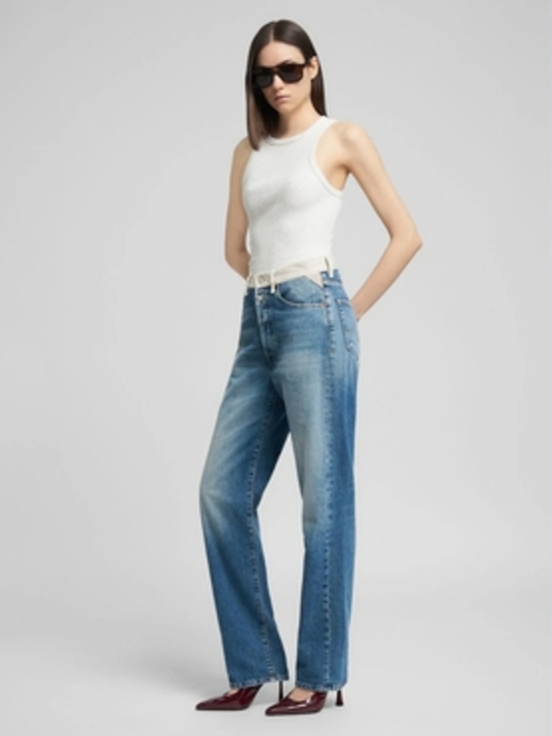 REPLAY -  ג׳ינס נשים בגזרה רחבה בצבע כחול בהיר