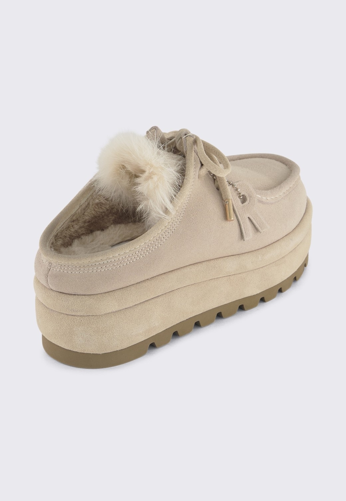 REPLAY - כפכף פרווה פלטפורמה בצבע ב