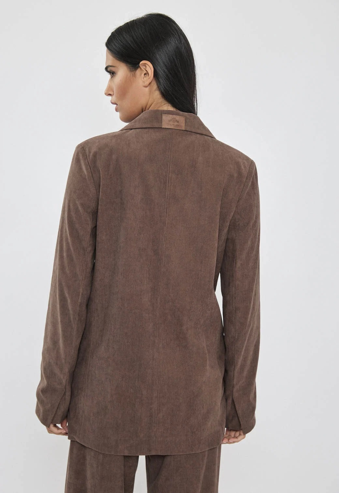 REPLAY - ז'קט בלייזר קורדרוי לנשים בצבע חום