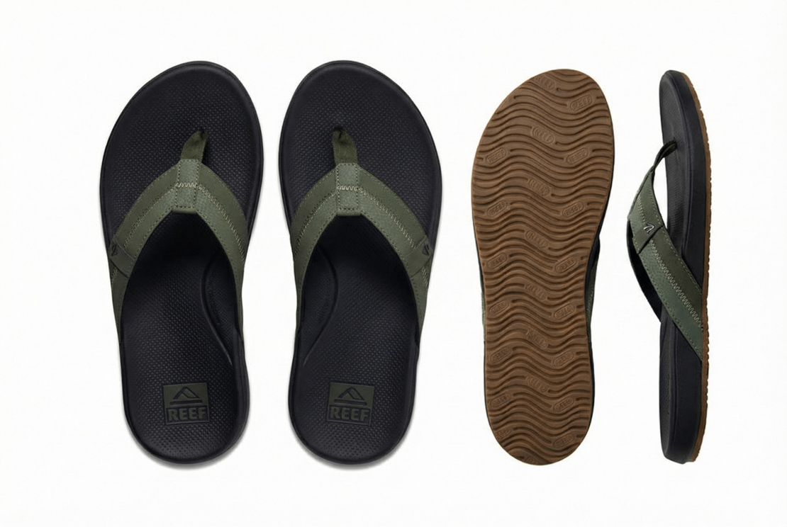 REEF - כפכפי ריף לגברים בצבע ירוק זית
