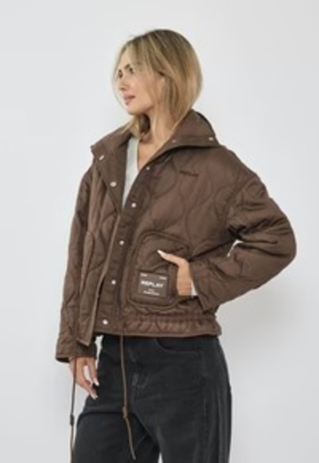 REPLAY - מעיל לנשים בצבע חום