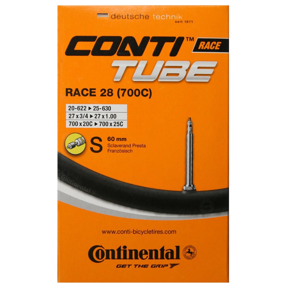 פנימית לאופני כביש ונטיל 60 ממ Continental Road Race 28