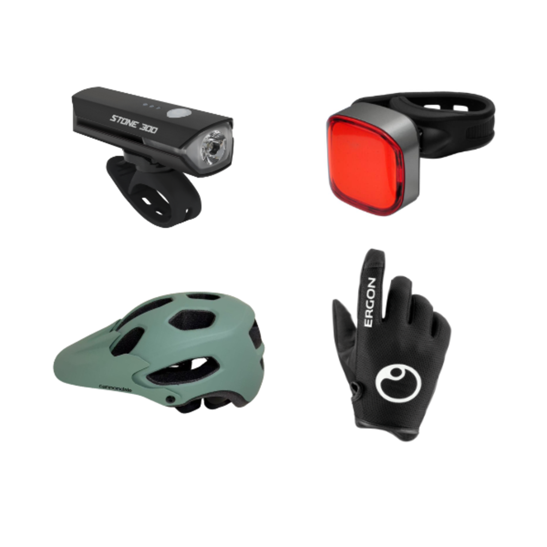 מארז הרוכב הבטוח - קסדת Cannondale, כפפות Ergon וסט תאורה נטען