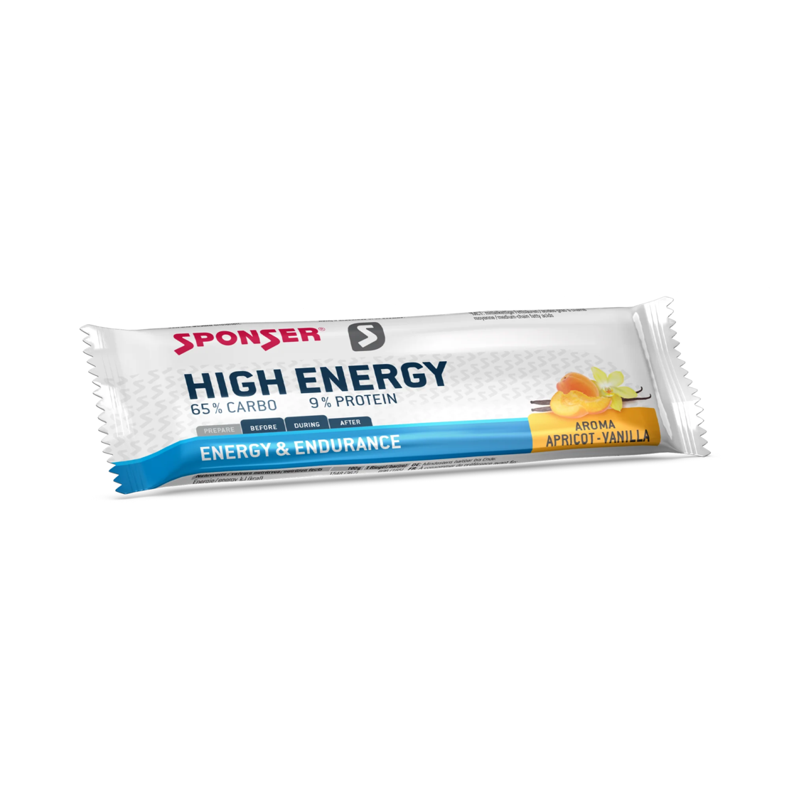 חטיף אנרגיה עתיר פחמימות משמש-וניל - Sponser High Energy Bar Apricot-Vanilla