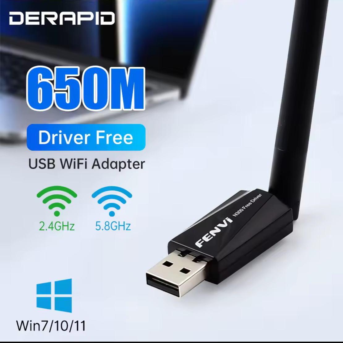 מתאם WiFi AC650 דואל בנד מבית FENVI – עם אנטנה חזקה