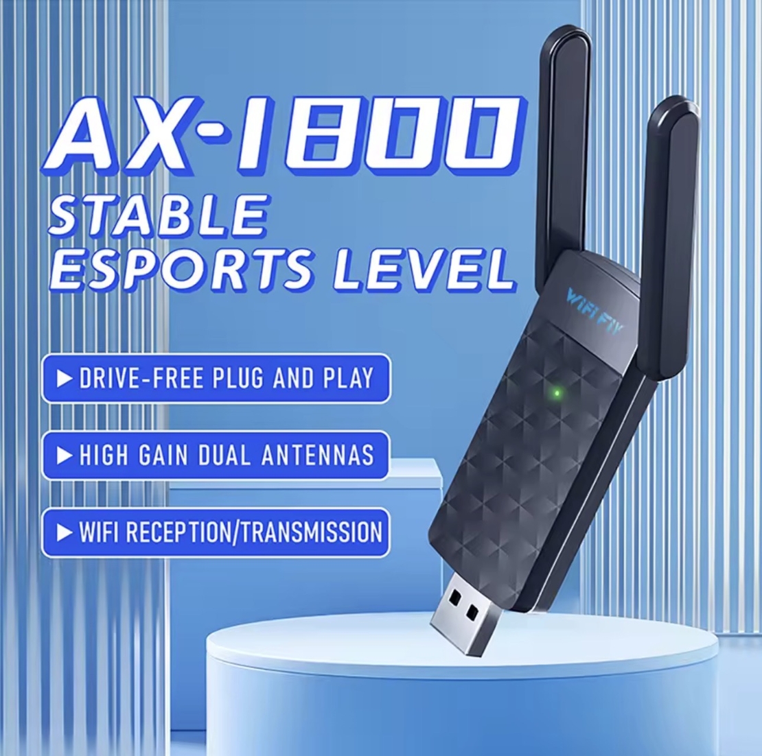 מתאם רשת אלחוטי USB בטכנולוגיית Wi-Fi 6 (802.11ax)