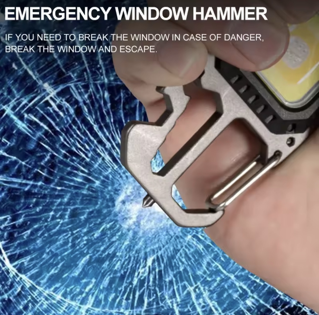 פנס עבודה קומפקטי למחזיק מפתחות – אור חזק במיוחד עם תצוגת סוללה