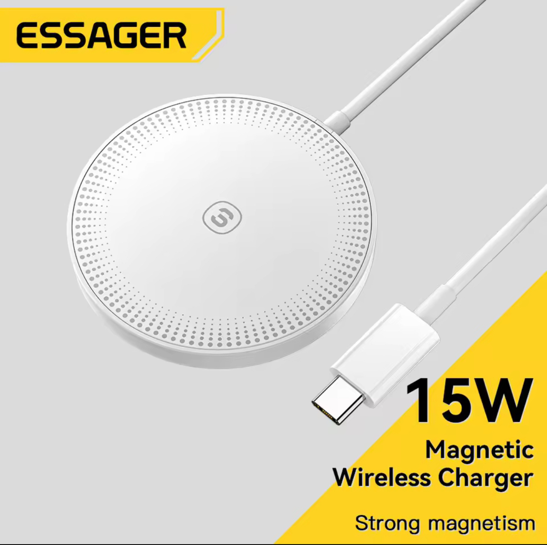 מטען אלחוטי מגנטי 15W – מהיר ותואם לאייפון ולמכשירי אנדרואיד