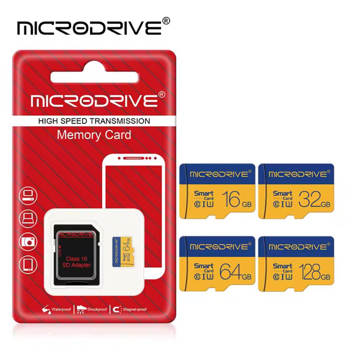 כרטיס זיכרון MicroSD 128GB מבית MicroDrive – מהיר ואמין