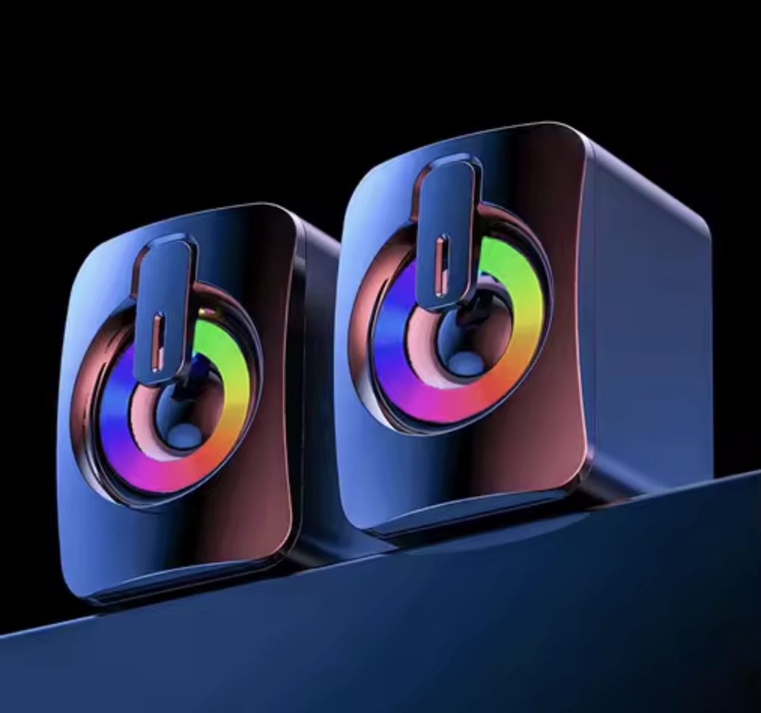 רמקולי HIFI שולחניים למחשב עם תאורת LED RGB מתחלפת – חוויית סאונד מרהיבה!