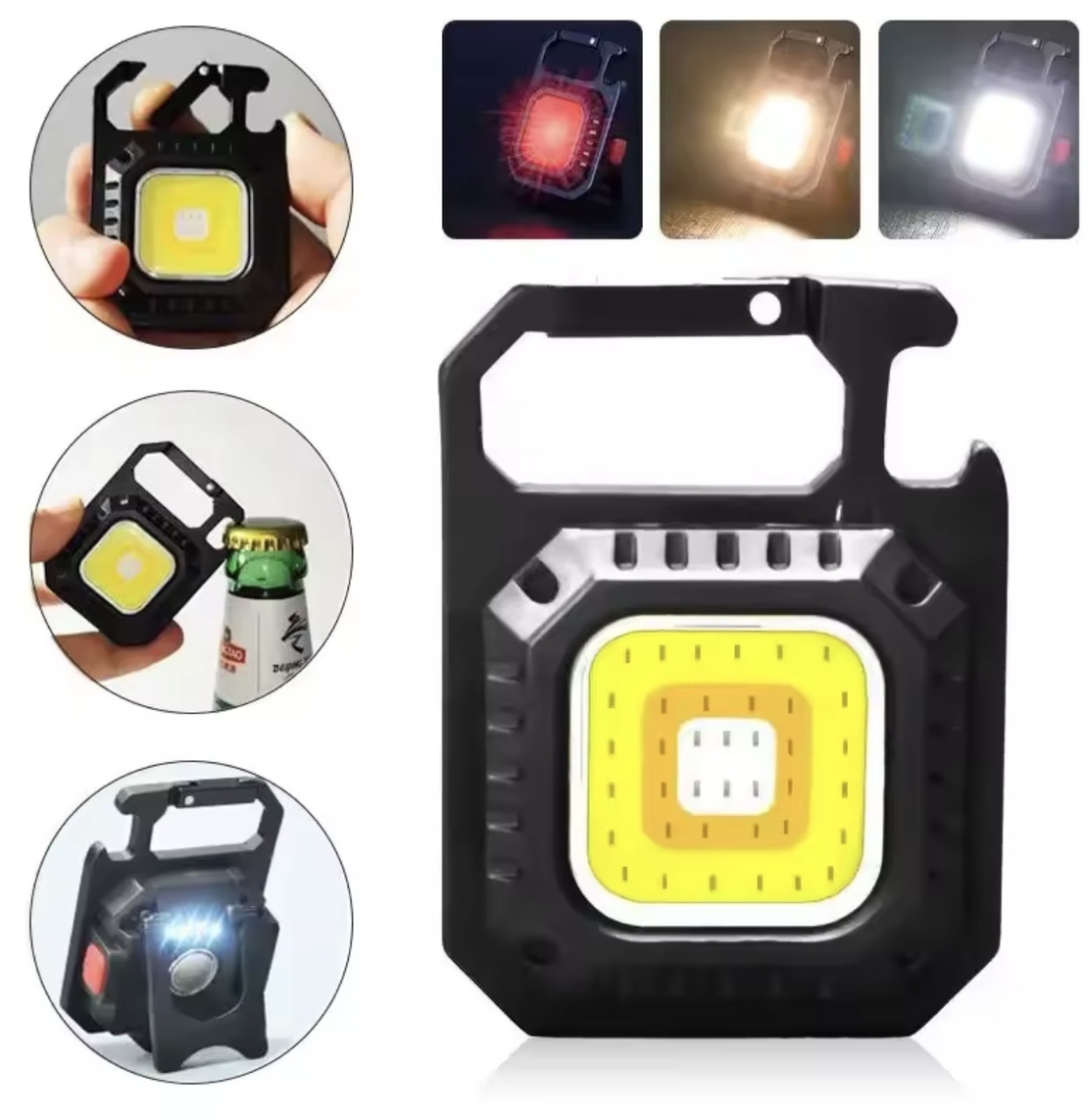 פנס מיני מגנטי למחזיק מפתחות – עוצמתי במיוחד עם 7 מצבי תאורה