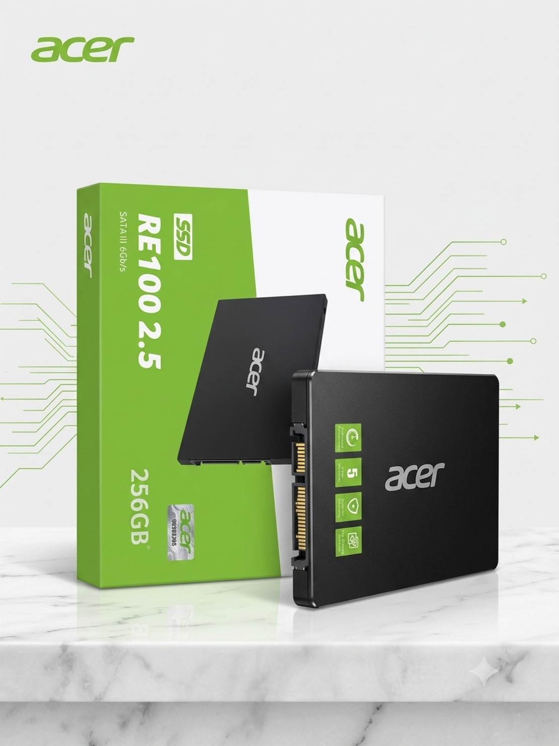 כונן קשיח פנימי Acer RE100 256GB 2.5