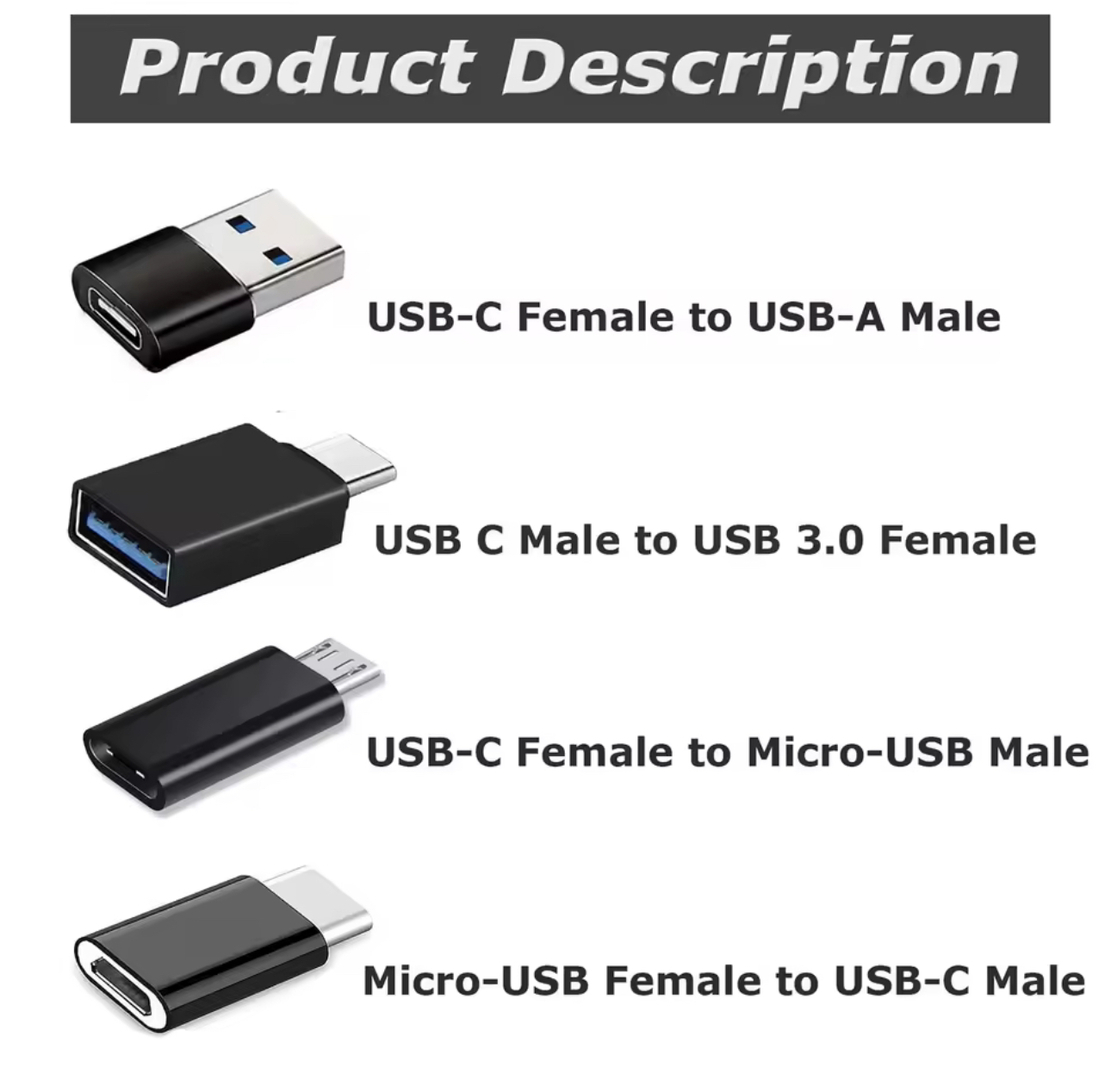 סט 8 מתאמי USB ↔ USB-C – פתרון חיבור מושלם