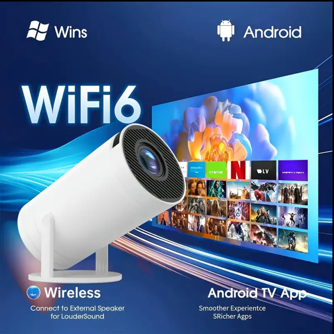 מקרן קטן וחזק – עם Android 11 ו-Wi-Fi מובנה