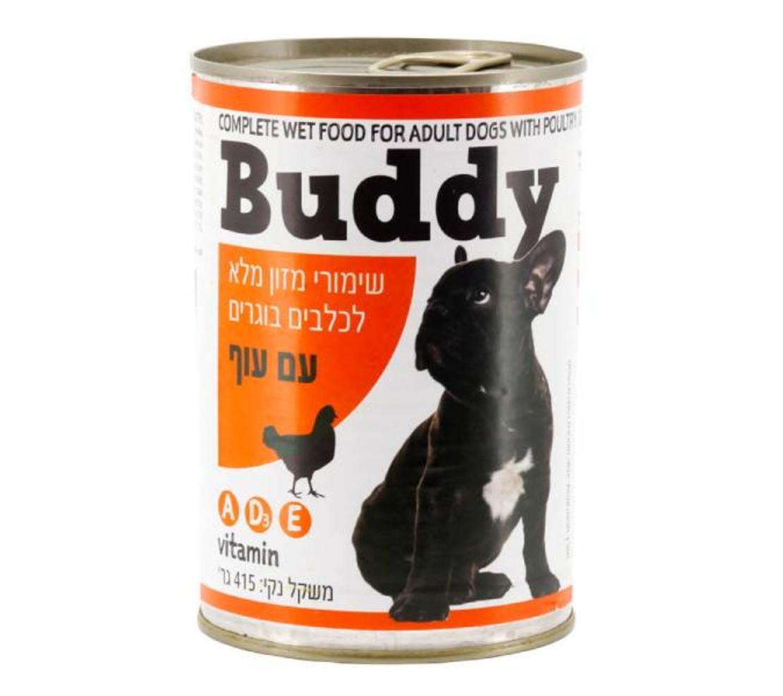 שימורי מזון לכלבים בוגרים עם עוף - באדי