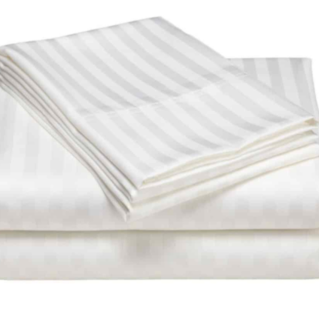 כותנה לבנה דגם פסים