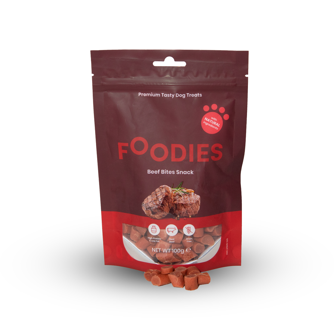 חטיף FOODIES נגיסי בקר 100 גרם - פודיס