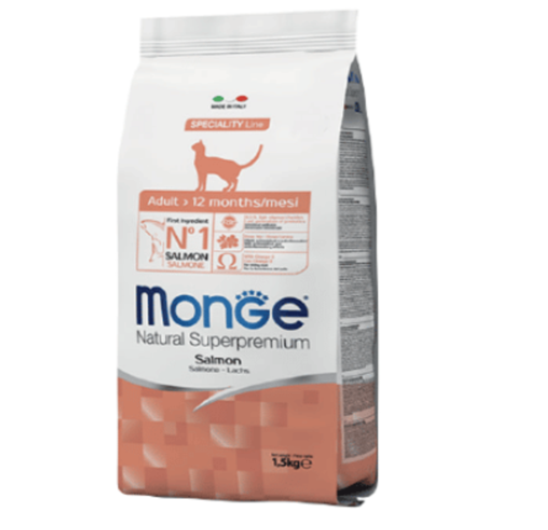 מונג' מזון לחתולים בוגרים מונו סלמון 1.5 ק
