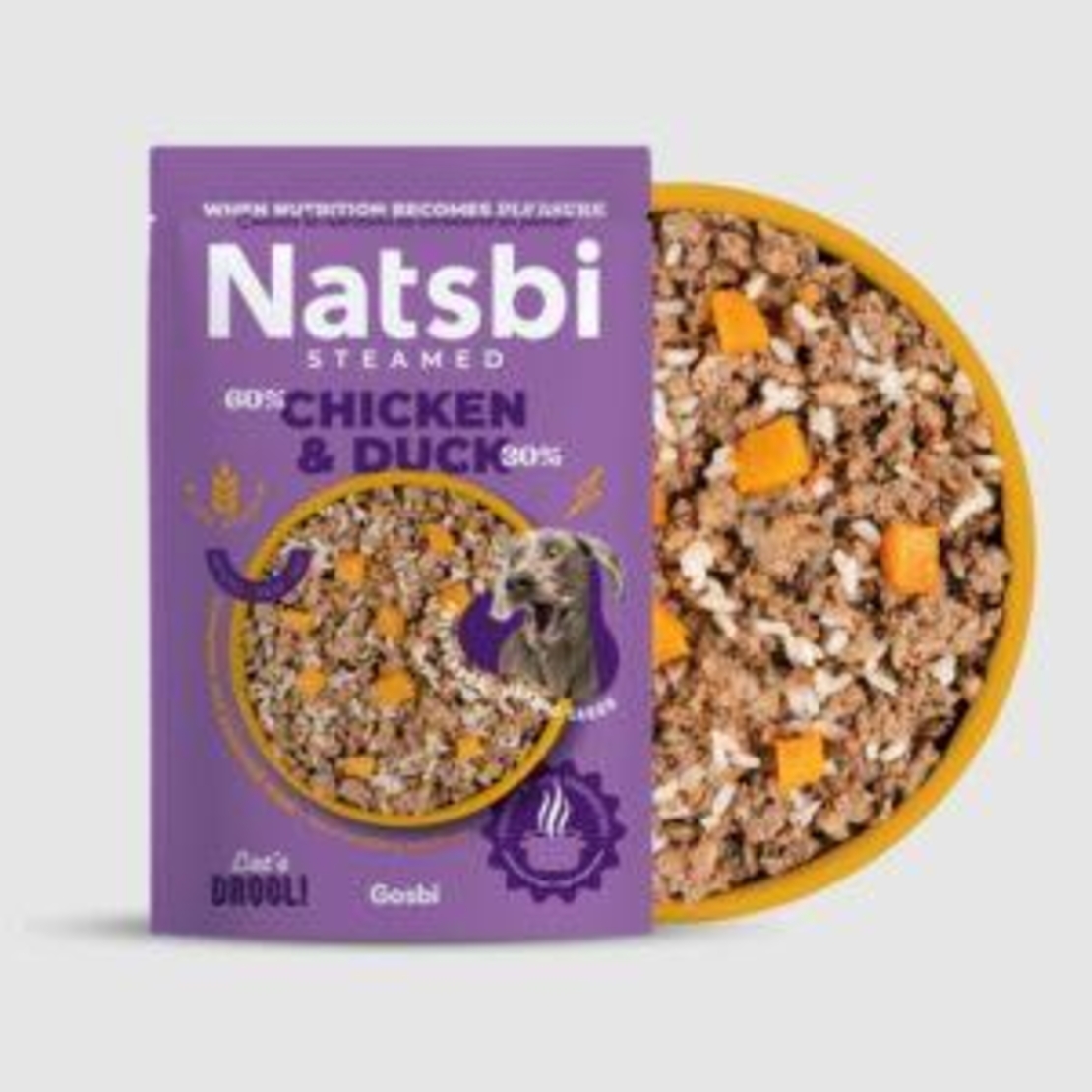 אוכל מאודה טבעי לכלבים 500 גרם נטסבי ברווז Natsbi duck natural dog food