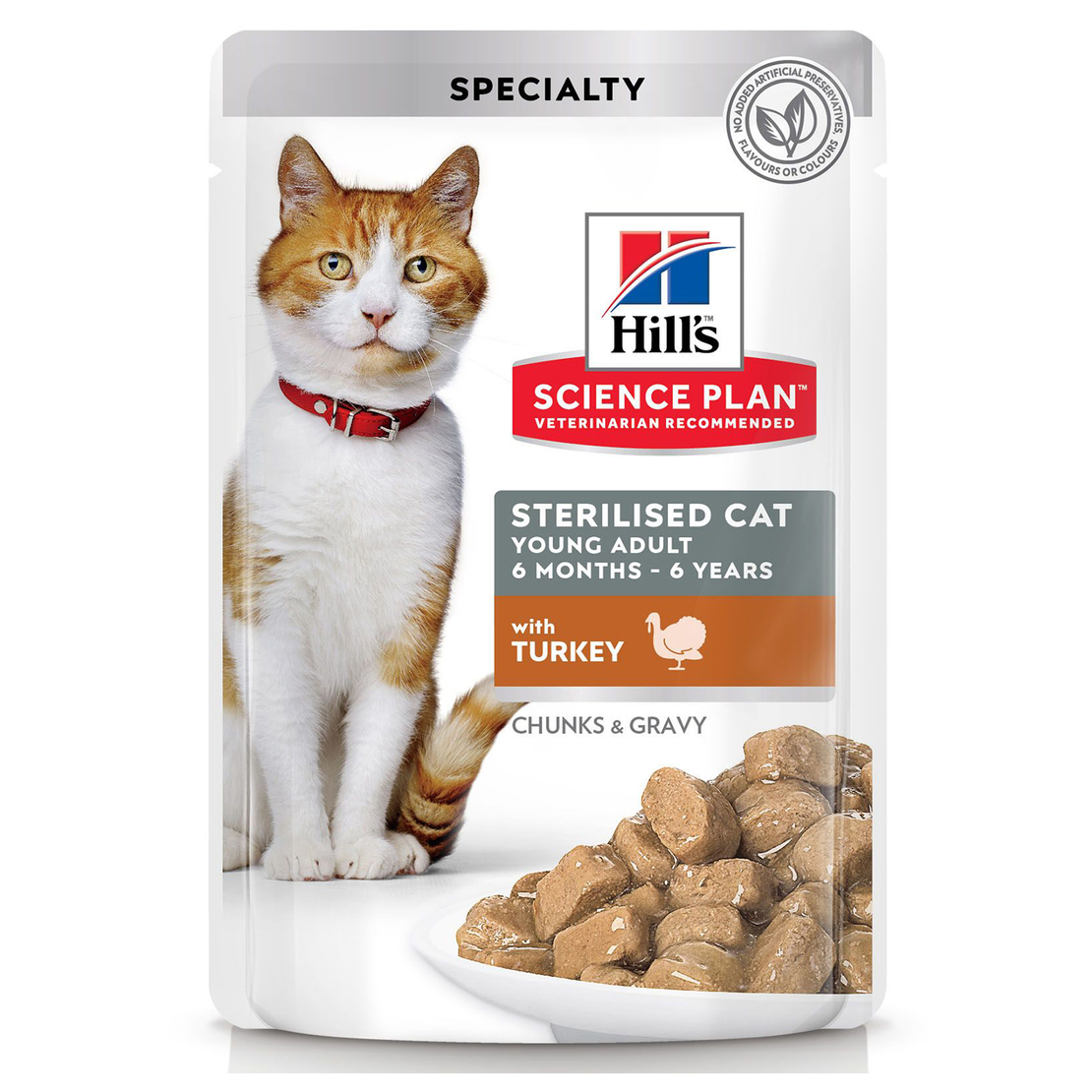 פאוצ' מזון Hill's Science Plan לחתול בוגר סטרלייז Sterilised (עם הודו) 85 גר' (1 יח')