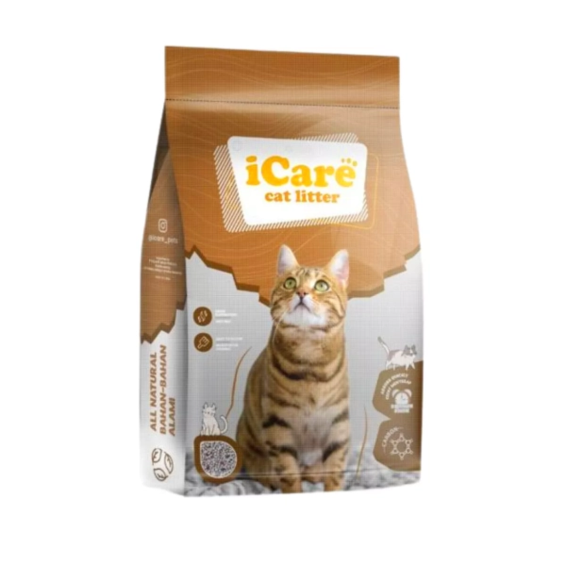 Icare חול מתגבש לחתולים פחם פעיל 25 ליטר