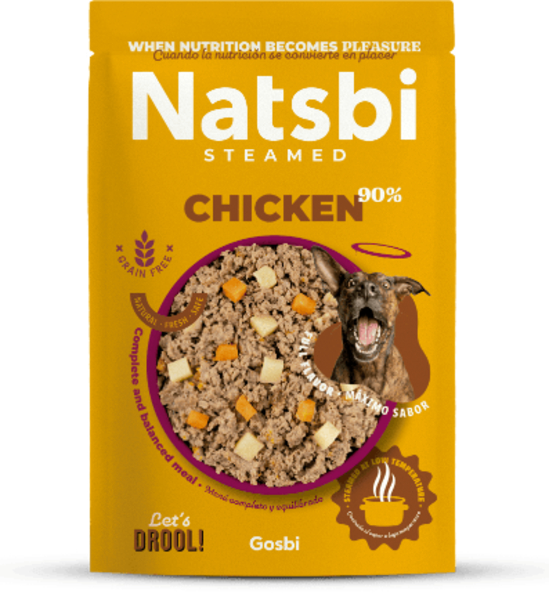 אוכל טבעי לכלבים נטסבי עוף 500 גרם Natsbi Chicken natural dog food