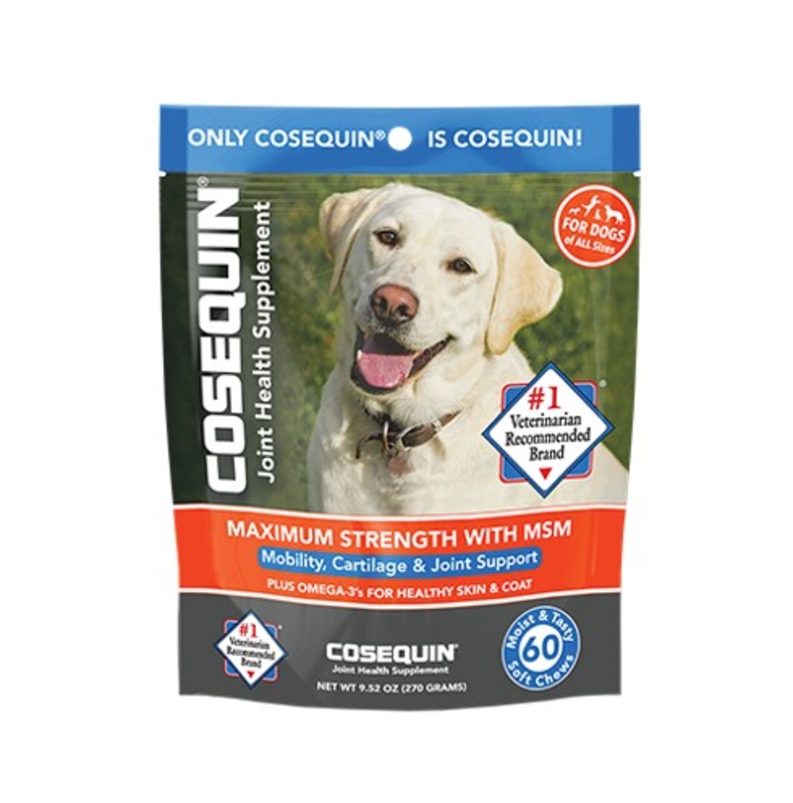 תוסף מפרקים Cosequin Nutramax חטיפים לכלב, 120 יחידות