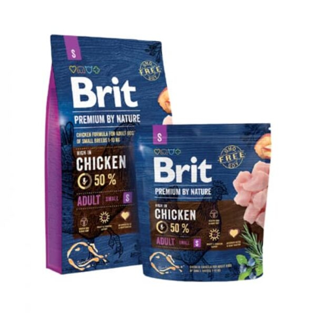 בריט עוף מזון לכלב בוגר מגזע קטן 8 ק