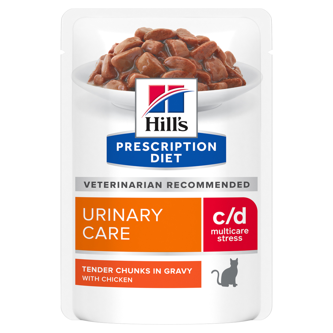 פאוצ' מזון c/d stress | Hill's Prescription Diet לחתול בוגר, 85 גר' (12 יח') פאוץ הילס