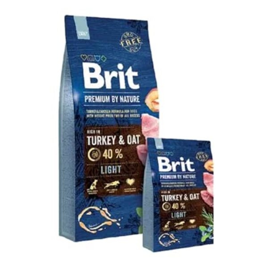בריט עוף לייט מזון לכלב בוגר 15 ק