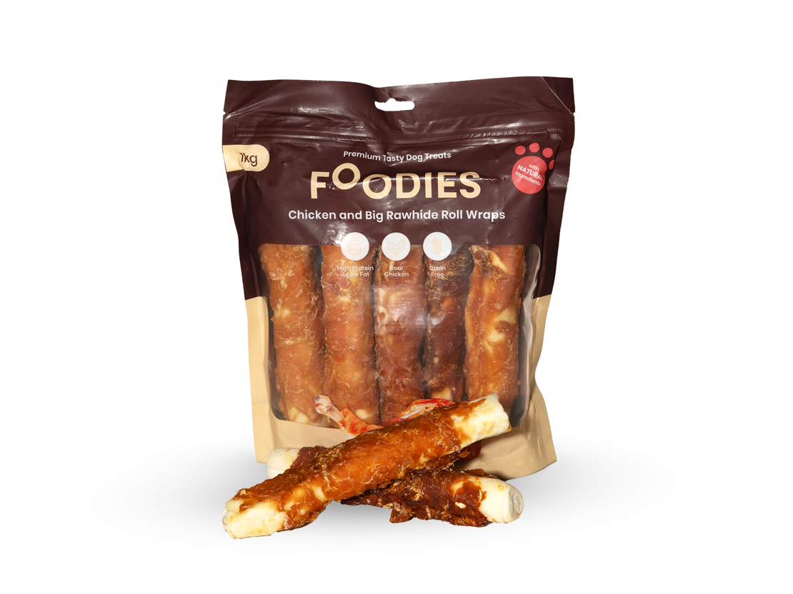 חטיף FOODIES גלילת עוף ועור בקר ג'מבו 1 ק