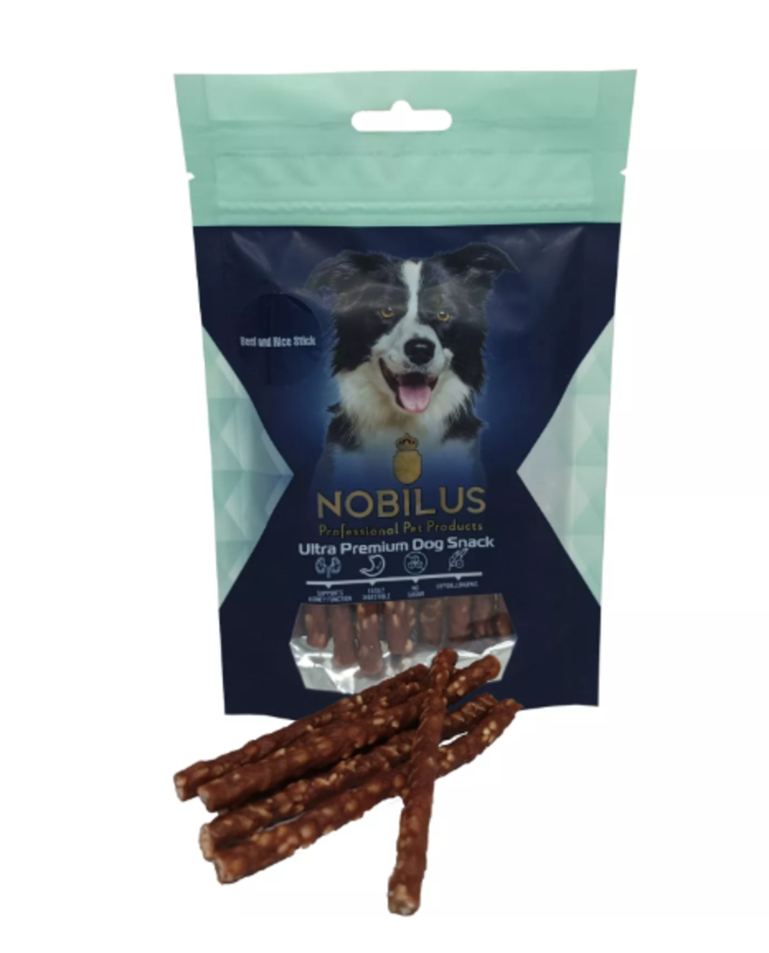 חטיף לכלב – נובילוס רצועות בקר ואורז