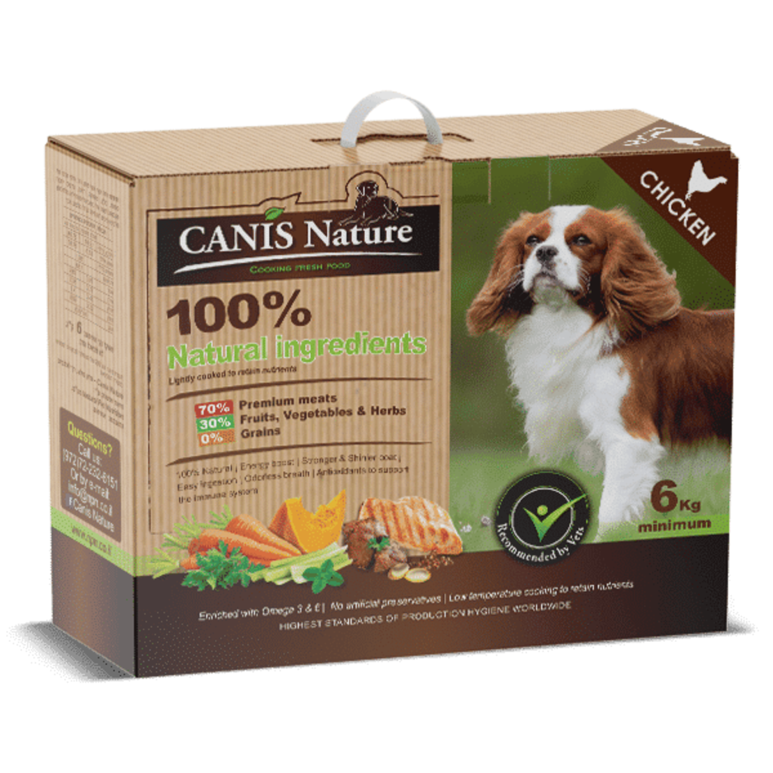 קאניס נייצ'ר עוף מזון טבעי לכלב 6 ק