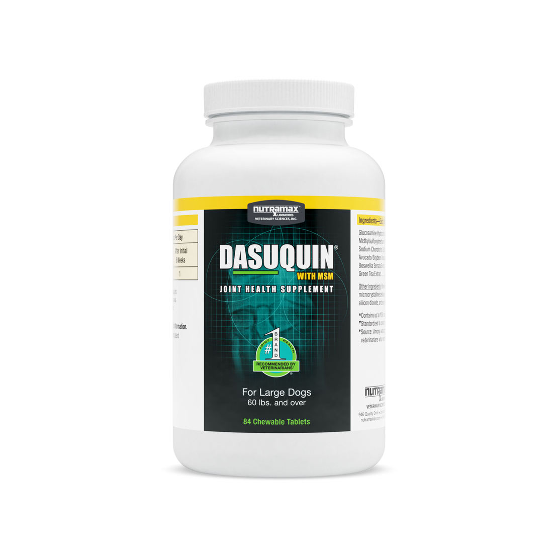תוסף מפרקים DASUQUIN Nutramax טבליות לכלב גדול, 84 יח'
